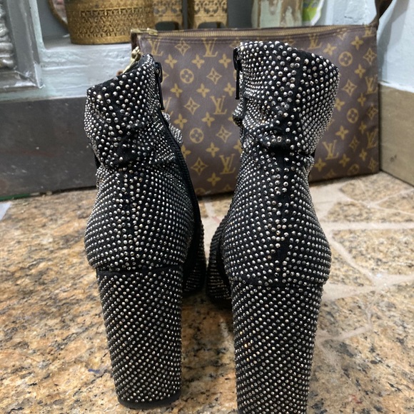 Gianni Bini rhinestone peep toe booties - Picture 4 of 6